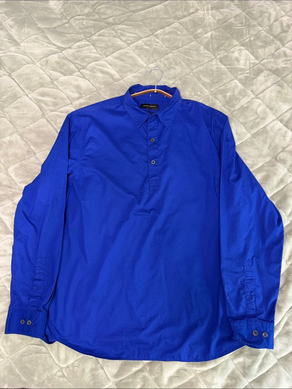 Banana Republic Men's Popover Shirt - Cobalt Blue